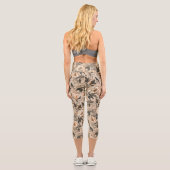 Vintages Blumenmuster Hochwaisted Capris (Rückseite)