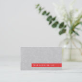 Vintages Blumenmuster II/Red Bar Business Card Visitenkarte (Stehend Vorderseite)