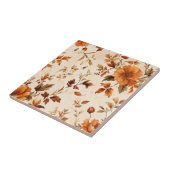 Vintages Blumenmuster in Orangenorange Fliese (Seite)