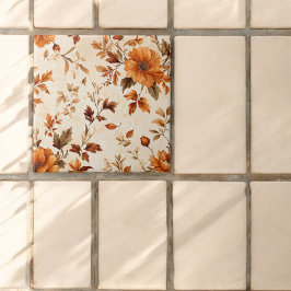 Vintages Blumenmuster in Orangenorange Fliese