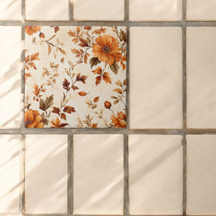 Vintages Blumenmuster in Orangenorange Fliese