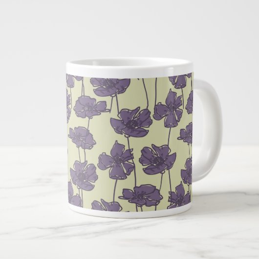 Vintages Blumenmuster Jumbo-Tasse (Vorderseite Rechts)