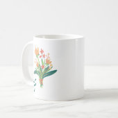 Vintages Blumenmuster Kaffeekuchen Kaffeetasse (Vorderseite Links)