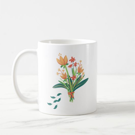 Vintages Blumenmuster Kaffeekuchen Kaffeetasse (Links)