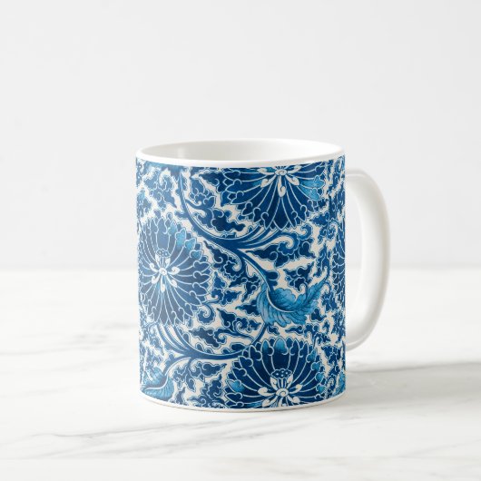 Vintages Blumenmuster Kaffeetasse (VorderseiteRechts)