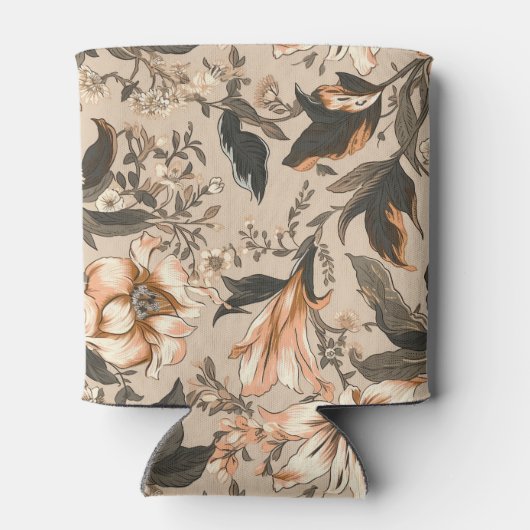 Vintages Blumenmuster kann kühler werden Dosenkühler (Rückseite)