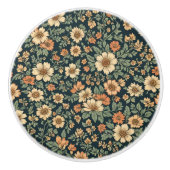 Vintages Blumenmuster Keramikknauf (Vorderseite)