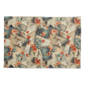 Vintages Blumenmuster Kissenbezug (Rückseite-Links)