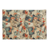 Vintages Blumenmuster Kissenbezug (Rückseite-Rechts)