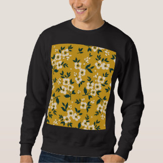 Vintages Blumenmuster, kleine weiße Blume. Sweatshirt