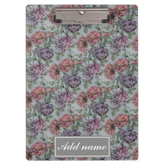 Vintages Blumenmuster Klemmbrett (Vorderseite)