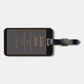 Vintages Blumenmuster, kundenspezifische Monogramm Gepäckanhänger (Rückseite horizontal)