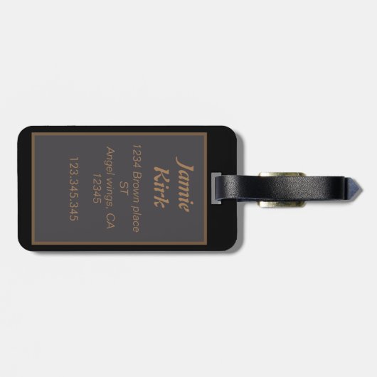 Vintages Blumenmuster, kundenspezifische Monogramm Gepäckanhänger (Rückseite horizontal)