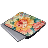 Vintages Blumenmuster Laptopschutzhülle (Vorne Knopf)