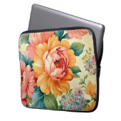 Vintages Blumenmuster Laptopschutzhülle (Vorderseite Links)