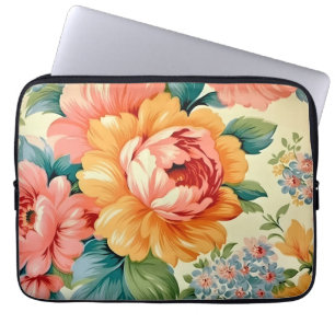 Vintages Blumenmuster Laptopschutzhülle