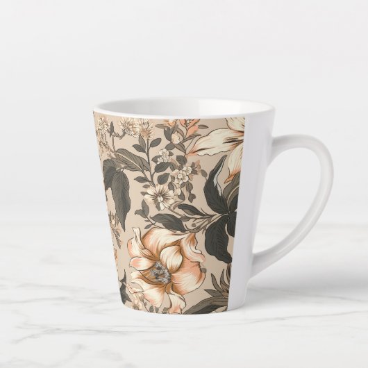 Vintages Blumenmuster Latte Tasse (Rechts)