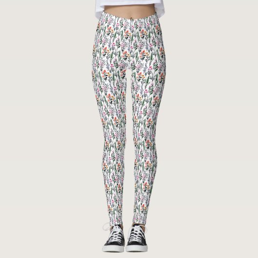 Vintages Blumenmuster Leggings (Vorderseite)