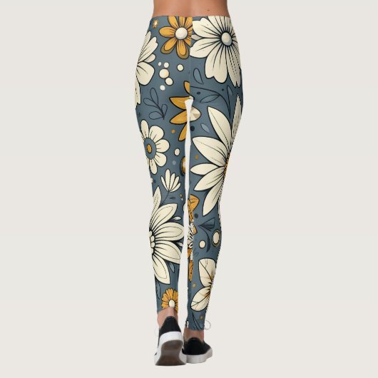 Vintages Blumenmuster Leggings (Rückseite)