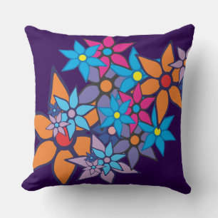 Vintages Blumenmuster   Lila Hintergrund Kissen