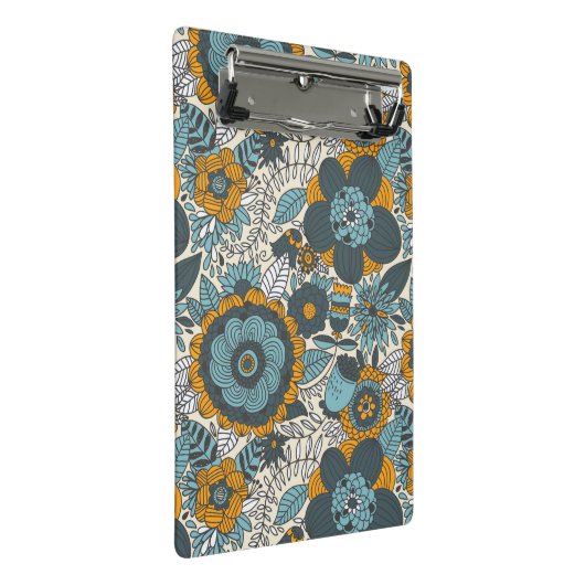 Vintages Blumenmuster Mini Klemmbrett (Schrägansicht)