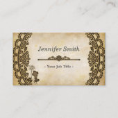 Vintages Blumenmuster mit antikem Altpapier Visitenkarte (Vorderseite)