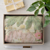 Vintages Blumenmuster mit blauem Jay Seidenpapier (Geschenk)