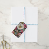 Vintages Blumenmuster mit Individuelle Name Geschenkanhänger (Mit Garn)