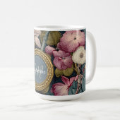 Vintages Blumenmuster mit Individuelle Name Kaffeetasse (VorderseiteRechts)