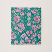 Vintages Blumenmuster mit pastellfarbenen Blume Puzzle (Vertikal)