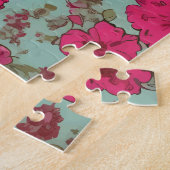 Vintages Blumenmuster mit pastellfarbenen Blume Puzzle (Seite)