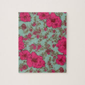 Vintages Blumenmuster mit pastellfarbenen Blume Puzzle (Vertikal)