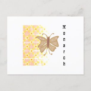 Vintages Blumenmuster Monarch Postkarte