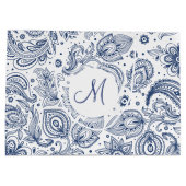 Vintages Blumenmuster Monogram L Geschenkbeutel Große Geschenktüte (Rückseite)