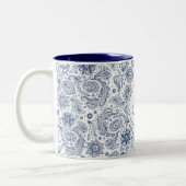 Vintages Blumenmuster Monogramm 2-Töne Tasse (Links)