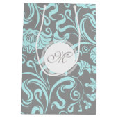 Vintages Blumenmuster Monogramm m Geschenk B Mittlere Geschenktüte (Rückseite)