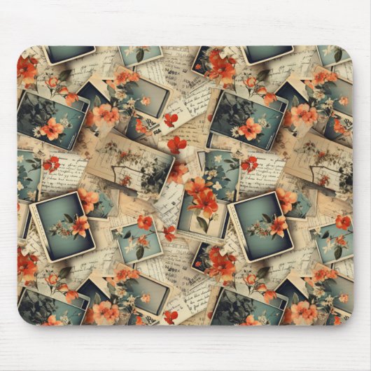 Vintages Blumenmuster Mousepad (Vorne)