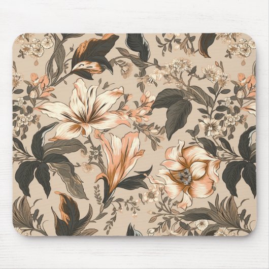 Vintages Blumenmuster Mousepad (Vorne)