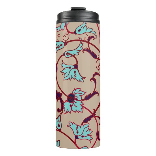 Vintages Blumenmuster. Nahtloses Muster, Thermosbecher (Vorderseite)