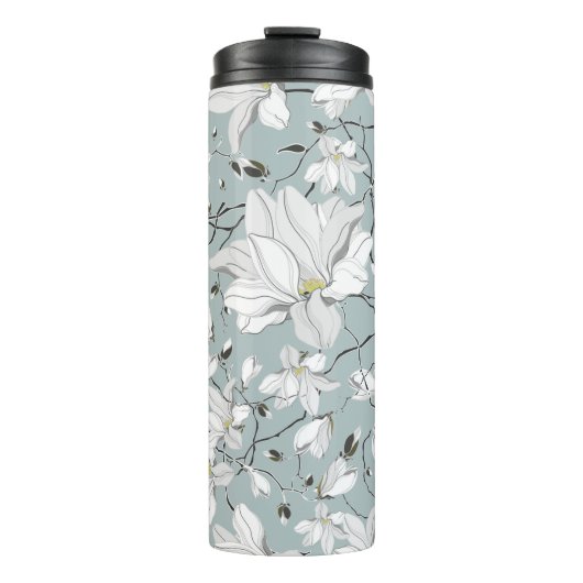 Vintages Blumenmuster. Nahtloses Muster Thermosbecher (Vorderseite)