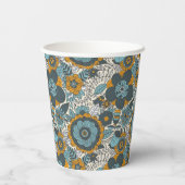 Vintages Blumenmuster Pappbecher (Rückseite)