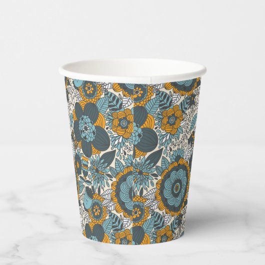Vintages Blumenmuster Pappbecher (Rechts)