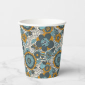 Vintages Blumenmuster Pappbecher (Vorderseite)