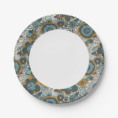 Vintages Blumenmuster Pappteller (Vorderseite)