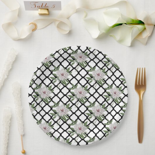Vintages Blumenmuster Pappteller (Hochzeit)