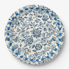 Vintages Blumenmuster Pappteller