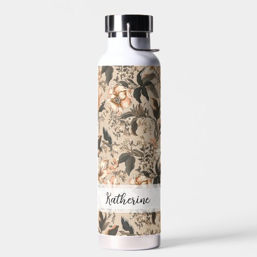 Vintages Blumenmuster Persönliche Wasserflasche Trinkflasche (Links)