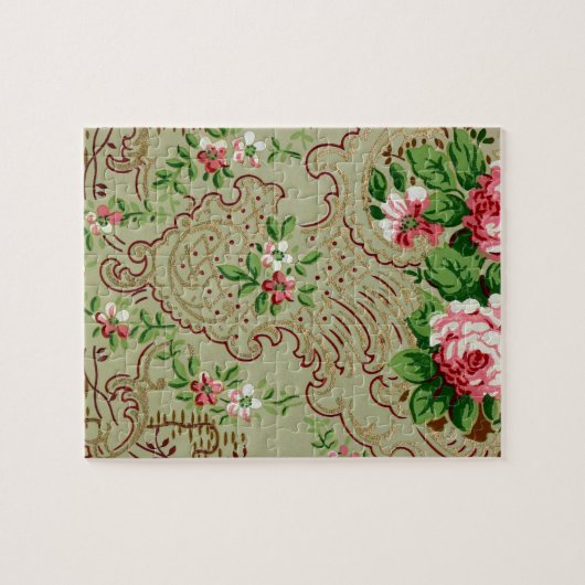 Vintages Blumenmuster Puzzle (Horizontal)