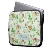 Vintages Blumenmuster Rosen Personalisiert Laptopschutzhülle (Vorderseite Links)