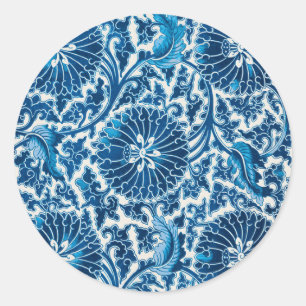 Vintages Blumenmuster Runder Aufkleber